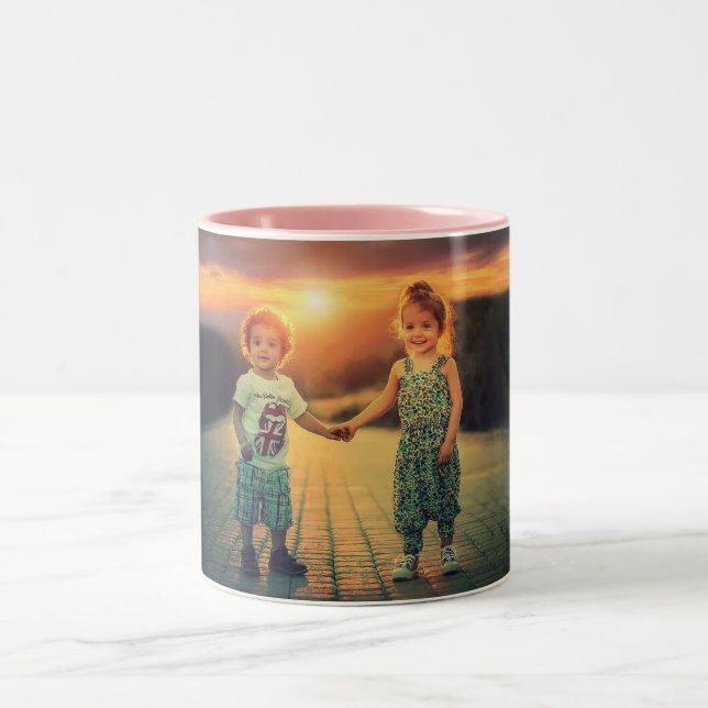 Erstellen Sie Ihr eigenes benutzerdefiniertes Foto Zweifarbige Tasse (Mittel)