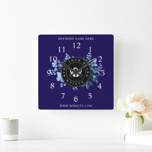 Erstellen Sie Ihr eigenes benutzerdefiniertes Logo Quadratische Wanduhr