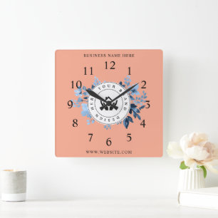 Erstellen Sie Ihr eigenes benutzerdefiniertes Logo Quadratische Wanduhr