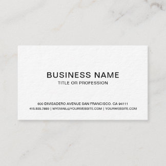 Erstellen Sie Ihr eigenes Berufliches, einfaches W Visitenkarte