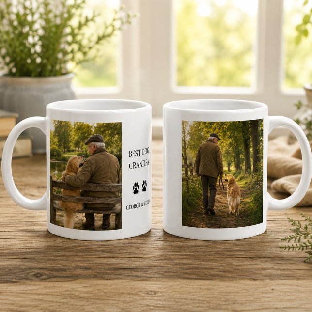 Erstellen Sie Ihr eigenes Bestes Hund-Opa-monogram Kaffeetasse (Create your own Best dog grandpa monogrammed photo Coffee Mug. You can add your own photos.
)
