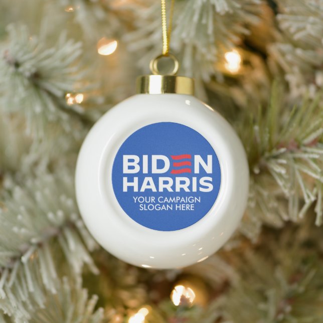 Erstellen Sie Ihr eigenes Biden Harris 2024 Keramik Kugel-Ornament (Baum)