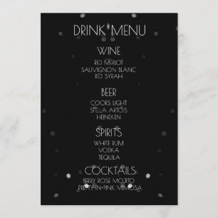 Erstellen Sie Ihr eigenes - Black Bokeh Drink Menükarte