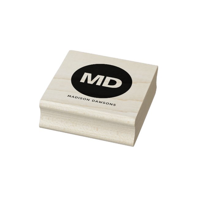 Erstellen Sie Ihr eigenes Black Circle Monogram Bo Gummistempel (Stempel)