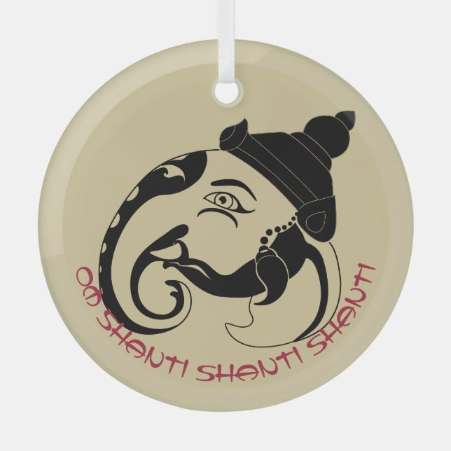 Erstellen Sie Ihr eigenes Black & Gold Ganesh-Prof Ornament Aus Glas (Vorderseite)