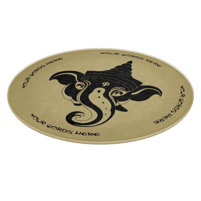 Erstellen Sie Ihr eigenes Black & Gold Ganesh Schneidebrett (Ecke)