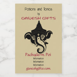 Erstellen Sie Ihr eigenes Black & Gold Ganesh Weinetikett