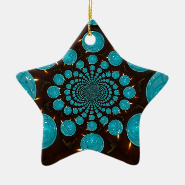 Erstellen Sie Ihr eigenes blaues Licht Kaleidoskop Keramikornament (Vorne)