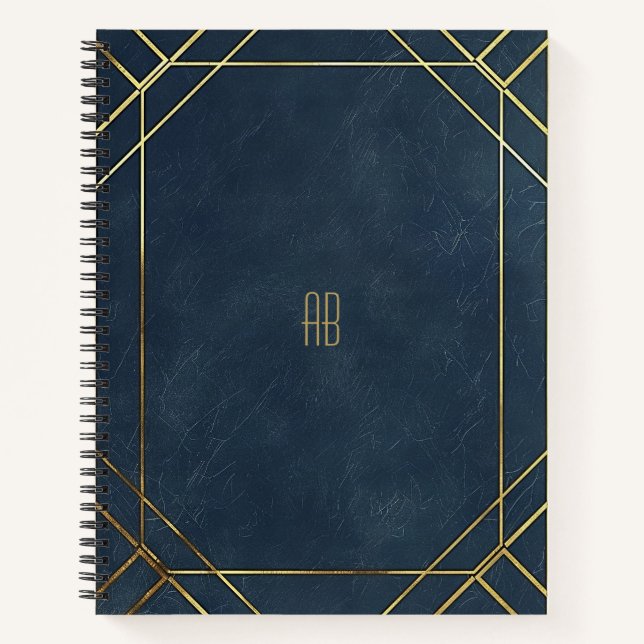 Erstellen Sie Ihr eigenes Blue & Gold Notebook Notizbuch (Vorderseite)