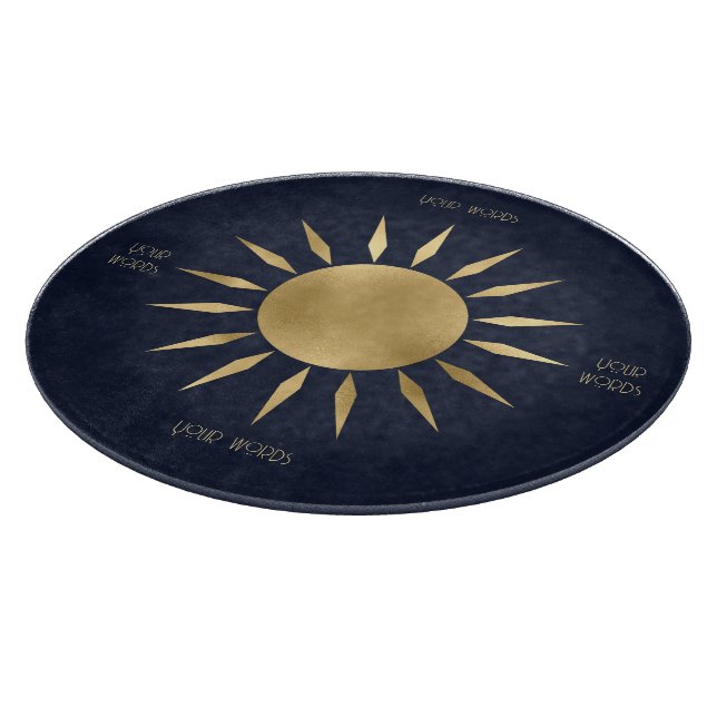 Erstellen Sie Ihr eigenes Blue & Gold Sun Mandala Schneidebrett (Ecke)