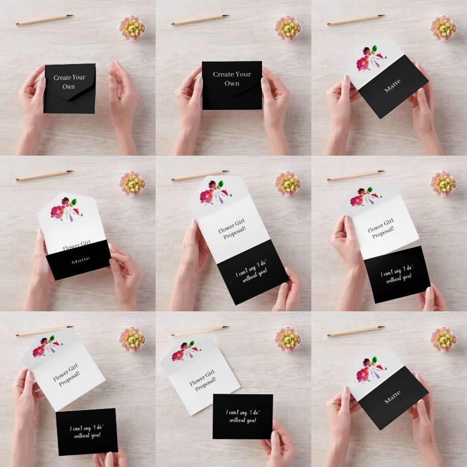 Erstellen Sie Ihr eigenes Blumenmädchen Vorschlag All In One Einladung