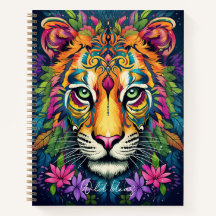Erstellen Sie Ihr eigenes Blumentribal-Tiger-Noteb