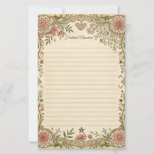 Erstellen Sie Ihr eigenes Boho-Korallen-Blumen-Dek Briefpapier