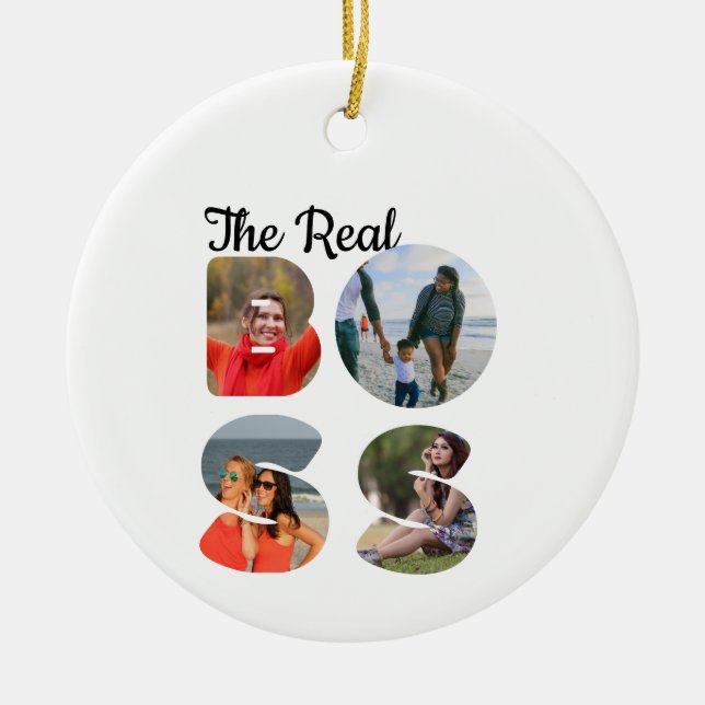 Erstellen Sie Ihr eigenes Boss Foto passendes Paar Keramik Ornament (Vorne)