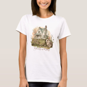 Erstellen Sie Ihr eigenes Bunny House & Wildblumen T-Shirt