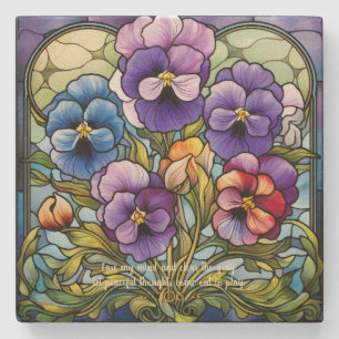Erstellen Sie Ihr eigenes Buntglas-Stiefmütterchen Steinuntersetzer