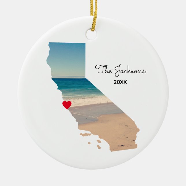 Erstellen Sie Ihr eigenes California Vacation Foto Keramik Ornament (Vorne)