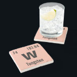 Erstellen Sie Ihr eigenes chemisches Element Steinuntersetzer<br><div class="desc">Passen Sie diese lustige Chemie Periodentafel der Elemente Stein Untersetzer. Geben Sie Ihr Lieblings-Element ein oder erstellen Sie Ihr eigenes! Ändern Sie den chemischen Elementnamen, das Symbol, die Atomnummer und die Atommasse. Klicken Sie auf Anpassen, um die Hintergrundfarbe zu ändern oder weitere Änderungen vorzunehmen. Eine großartige Geschenkidee für Chemiker, Wissenschaftler...</div>
