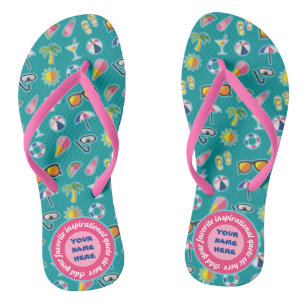 Erstellen Sie Ihr eigenes Coastmuster Monogramm Aq Flip Flops