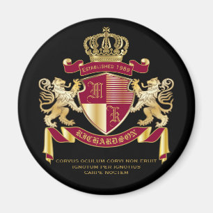 Erstellen Sie Ihr eigenes Coat von Arms Red Gold L Magnet