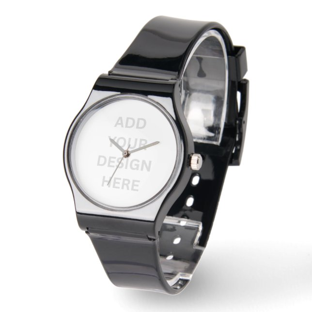 Erstellen Sie Ihr eigenes Design Black Silicon Wat Armbanduhr (Winkel)