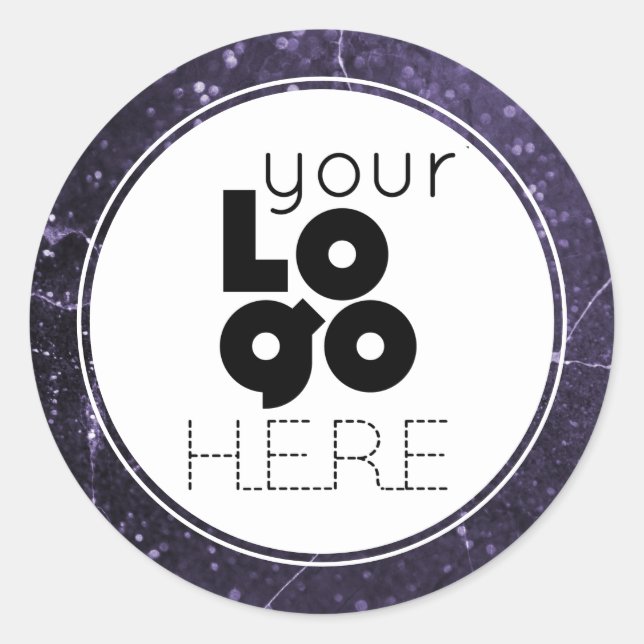 Erstellen Sie Ihr eigenes dk Lila Glitzer Imitate  Runder Aufkleber (Vorderseite)