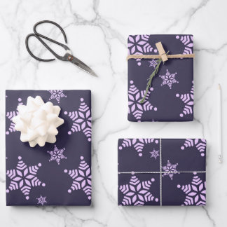 Erstellen Sie Ihr eigenes dunkles, fettes Schneefl Geschenkpapier Set