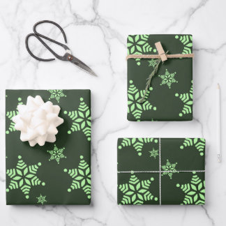 Erstellen Sie Ihr eigenes dunkles, fettes Schneefl Geschenkpapier Set