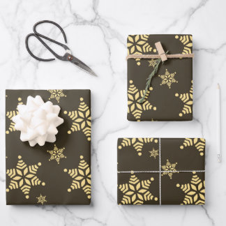 Erstellen Sie Ihr eigenes dunkles, fettes Schneefl Geschenkpapier Set