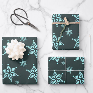 Erstellen Sie Ihr eigenes dunkles, fettes Schneefl Geschenkpapier Set