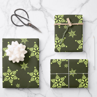 Erstellen Sie Ihr eigenes dunkles, fettes Schneefl Geschenkpapier Set