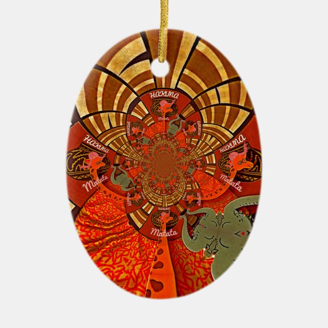 Erstellen Sie Ihr eigenes einzigartiges afrikanisc Keramikornament (Vorne)