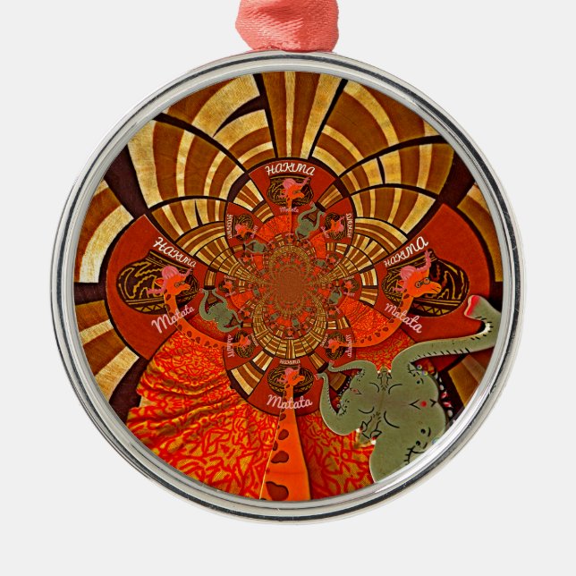 Erstellen Sie Ihr eigenes einzigartiges afrikanisc Ornament Aus Metall (Vorne)