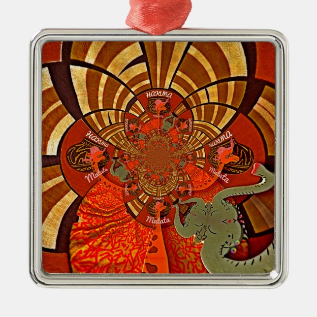 Erstellen Sie Ihr eigenes einzigartiges afrikanisc Ornament Aus Metall (Vorne)