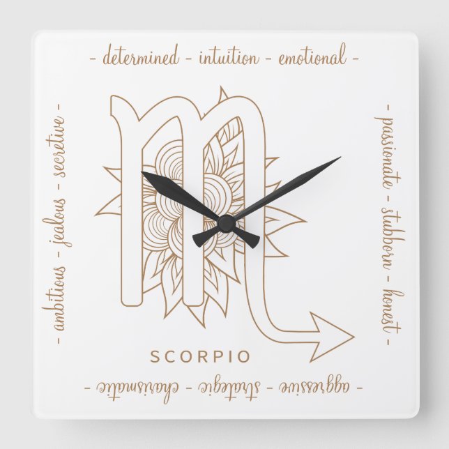 Erstellen Sie Ihr eigenes elegantes Gold & White S Quadratische Wanduhr (Vorderseite)