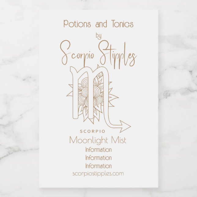 Erstellen Sie Ihr eigenes elegantes Gold & White S Weinetikett (Einzelnes Label)