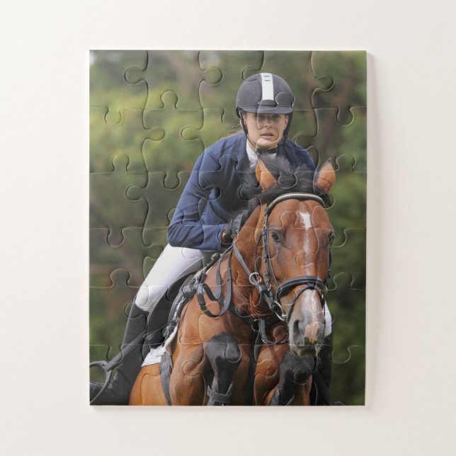 Erstellen Sie Ihr eigenes equestrisches Pferdefoto Puzzle (Vertikal)
