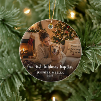 Erstellen Sie Ihr eigenes erstes Weihnachten zusam Keramik Ornament