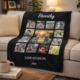 Erstellen Sie Ihr eigenes Familienfoto-Collagen-Mo Fleecedecke