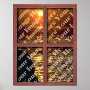 Erstellen Sie Ihr eigenes Fenster mit rotem Holzra Poster
