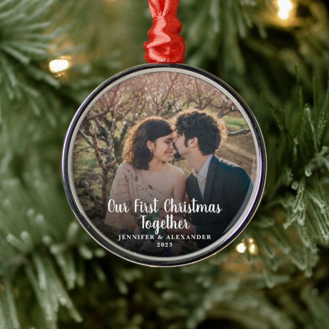Erstellen Sie Ihr eigenes First Christmas Together Ornament Aus Metall (Baum)