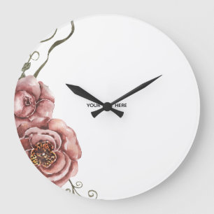 Erstellen Sie Ihr eigenes Florales Große Wanduhr