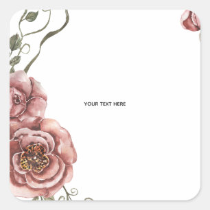 Erstellen Sie Ihr eigenes Florales Quadratischer Aufkleber