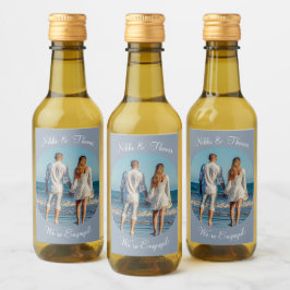 Erstellen Sie Ihr eigenes Foto Blue Verlobung Name Weinetikett