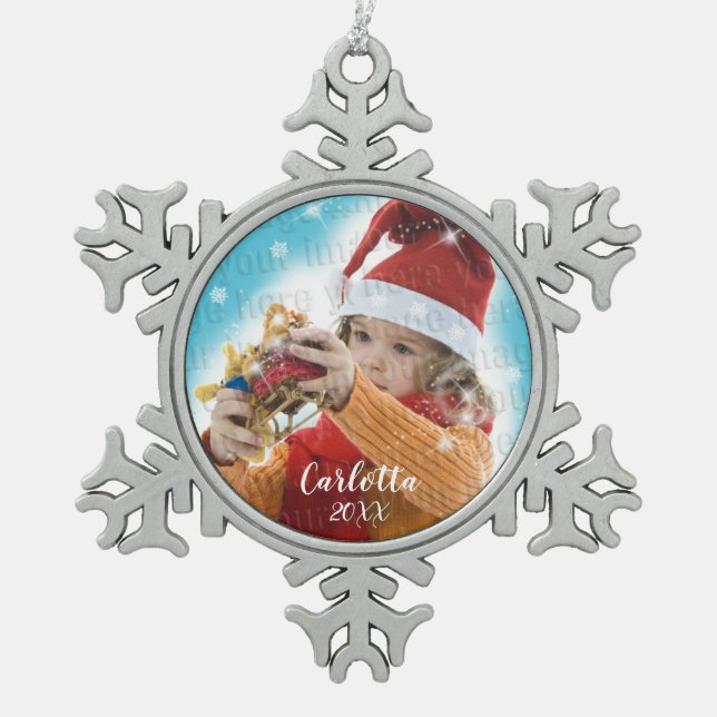 Erstellen Sie Ihr eigenes Foto datierter Ornament (Vorderseite)