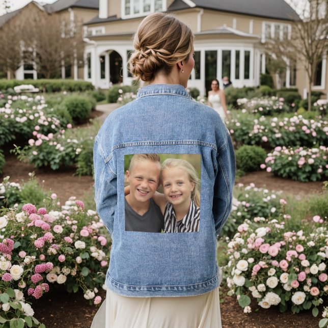 Erstellen Sie Ihr eigenes Foto Jeansjacke (Hochzeit Rückseite)