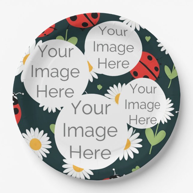 erstellen Sie Ihr eigenes Foto ladybug ladybird pa Pappteller (Vorderseite)