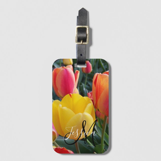 Erstellen Sie Ihr eigenes Foto Mit Monogramm Gepäckanhänger (Vorderseite Vertikal)