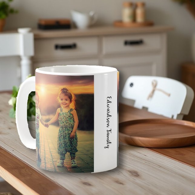 Erstellen Sie Ihr eigenes Foto mit Monogramm Kaffeetasse (Create your own family photo monogrammed coffee mug. You can add your own photos and name.)