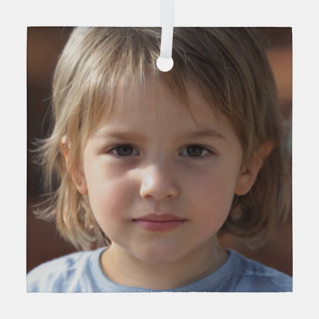 Erstellen Sie Ihr eigenes Foto Ornament Aus Glas (Rückseite)